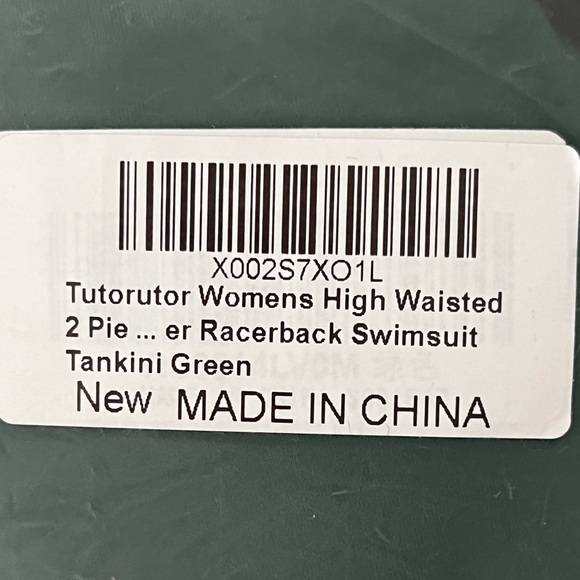 Tutorutor Women’s High Waisted Tropical Bottom, Racer Back Top 2 PC Swimsuit Med - Picture 16 of 16